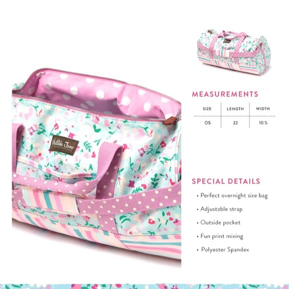 Matilda Jane Pink Floral and Striped Travel Bag - Picture 3 of 3
